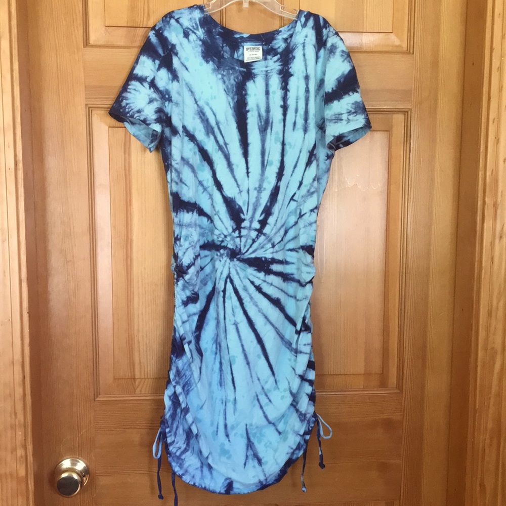 PINK by Victoria Secret blue tie dye t-shirt dress in medium